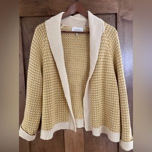 The GREAT Minicheck Lodge Cardigan in Mustard Yellow and Cream Size 2 NWOT